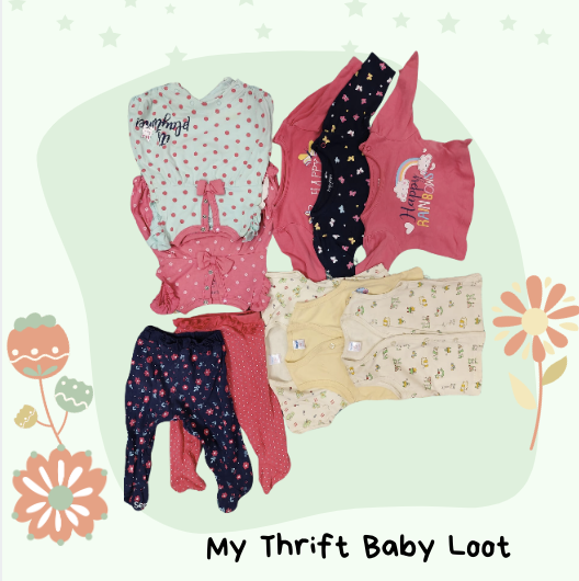 Assorted set of soft cotton clothing items (0-3 months)